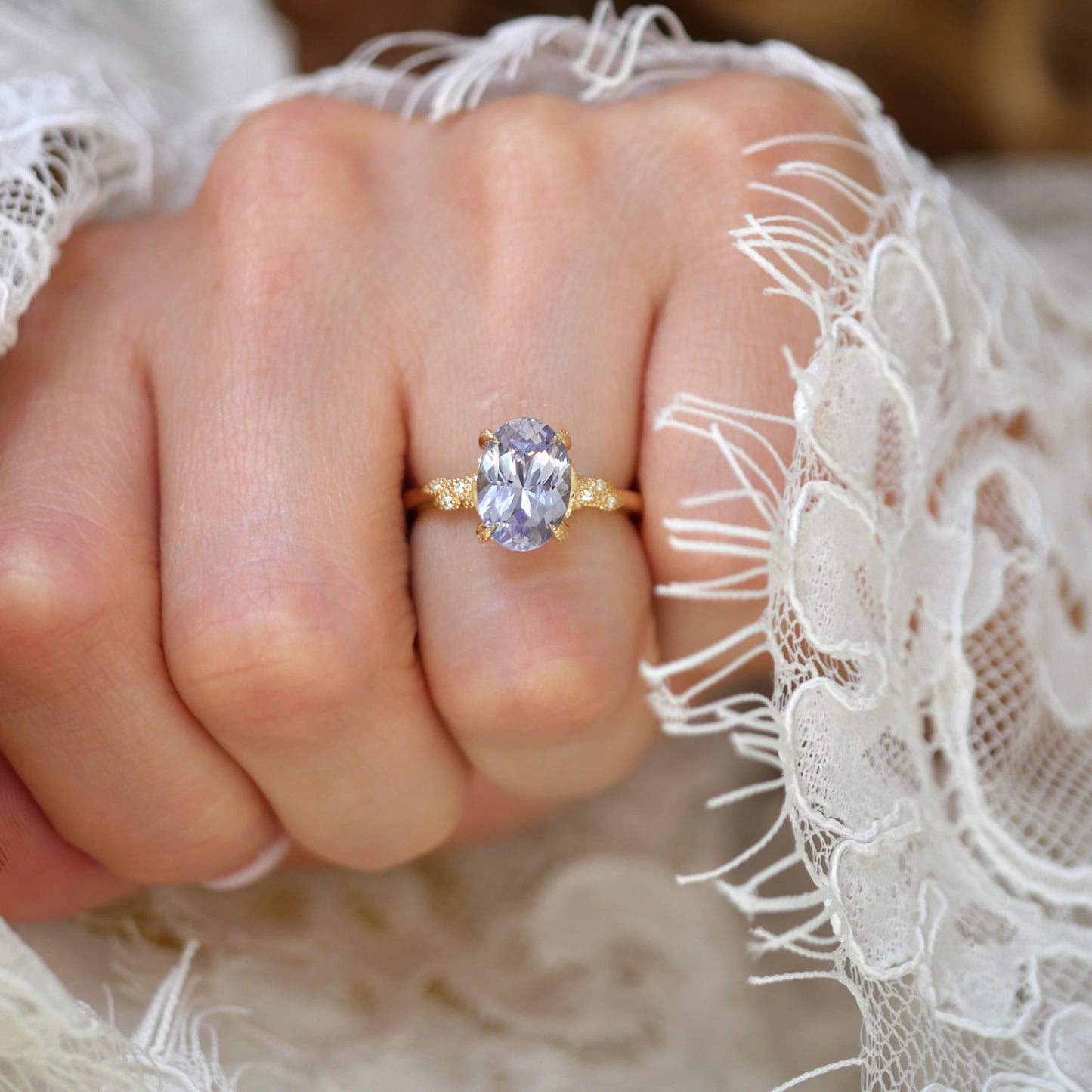 Oval Lilac Sapphire Wild Vine Ring