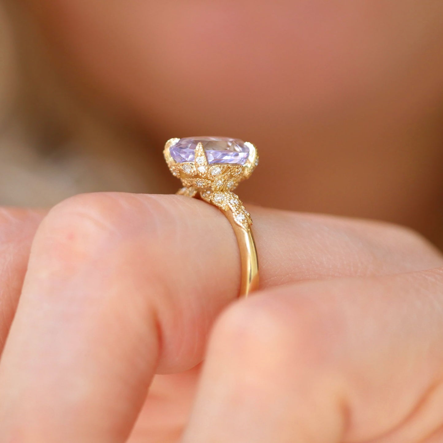 Oval Lilac Sapphire Wild Vine Ring