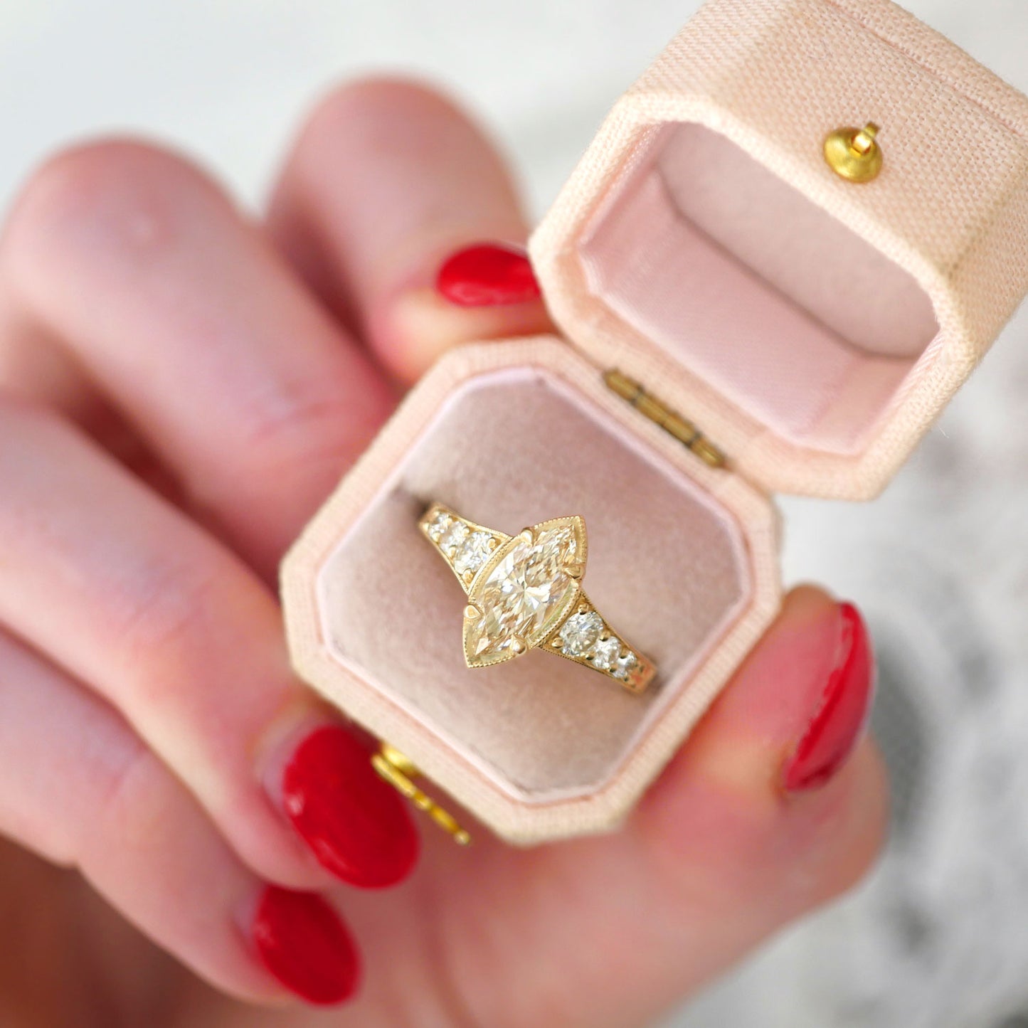 Marquise Cut Champagne Diamond Astra Ring