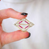 Striking Art Deco Geometric Ruby, Diamond & Pearl Pendant