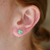 Asscher Cut Apatite Stud Earrings