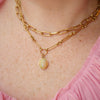 14K Gold Paperclip Link Necklace