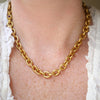 Vintage Gold, Ruby and Sapphire Link Necklace