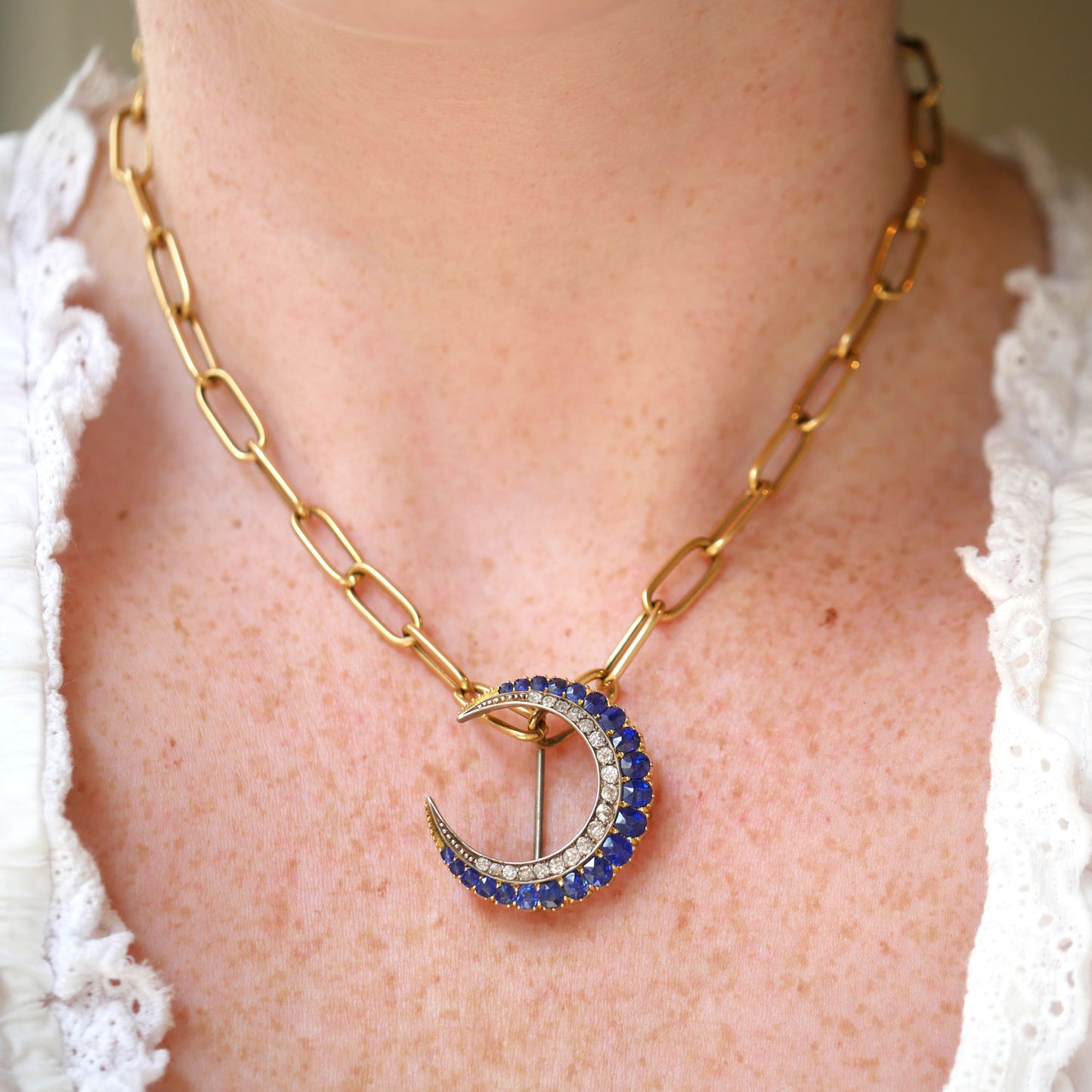 14K Gold Paperclip Link Necklace