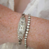 Platinum Hexagon Tennis Bracelet