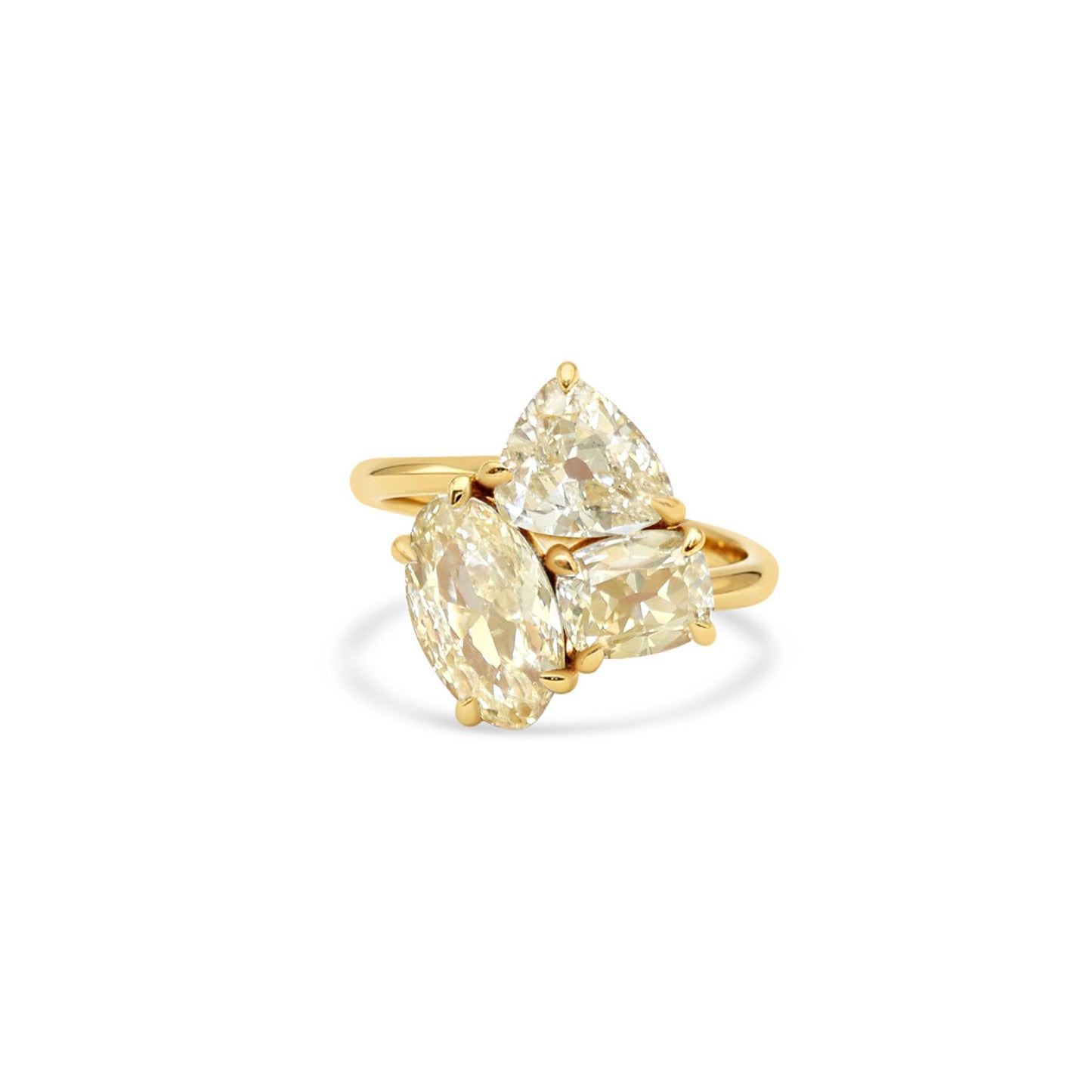 Trillion Oval and Cushion Trio Ring