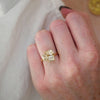 Pear and Cushion Trio Ring