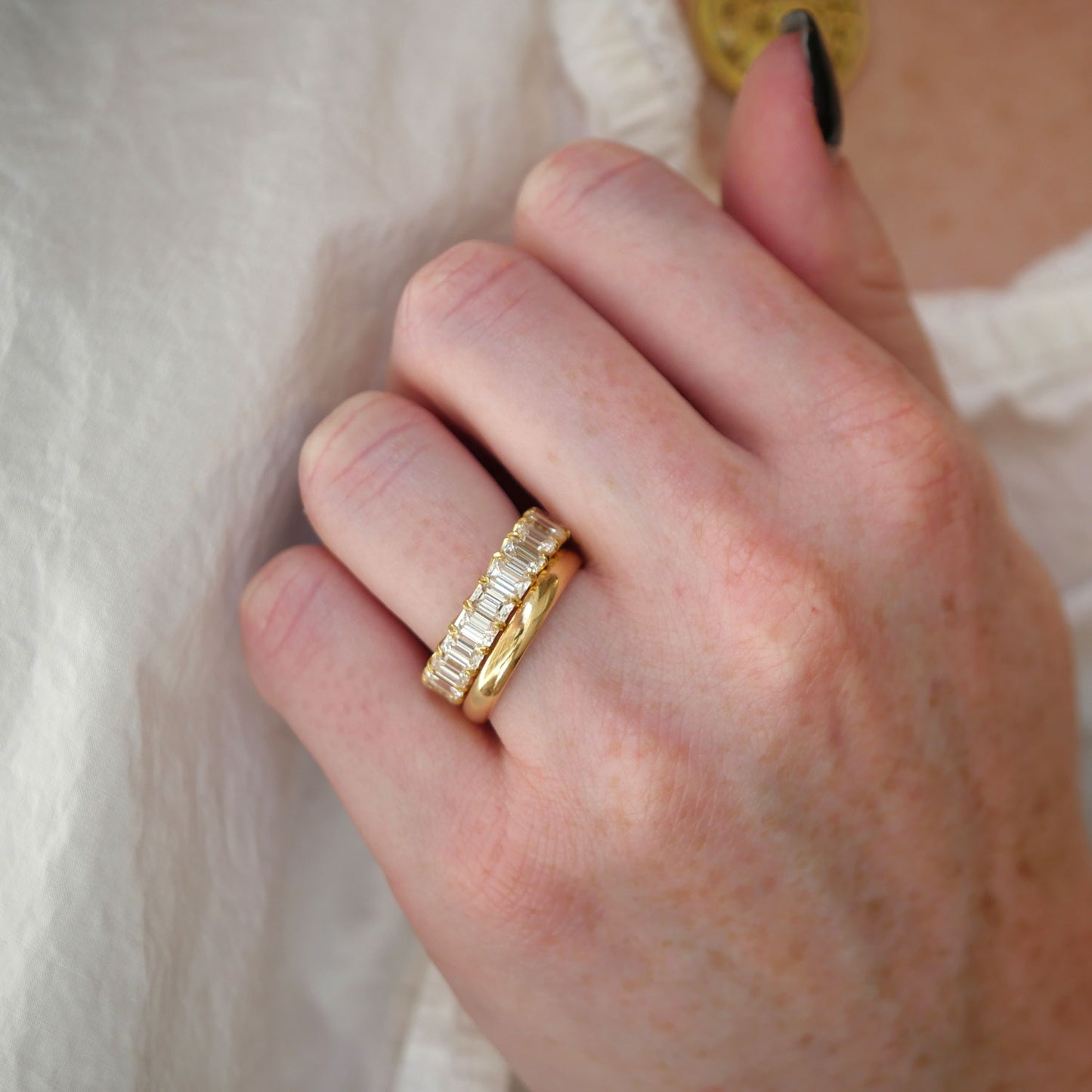 Emerald Cut Diamond Eternity Band