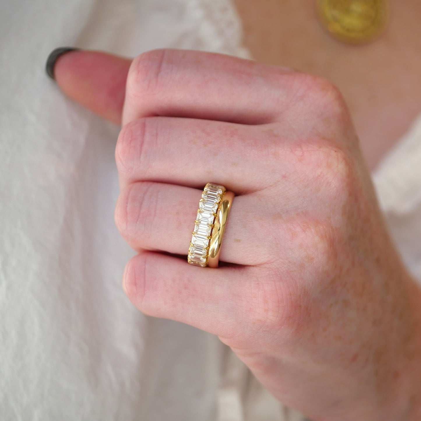 Emerald Cut Diamond Eternity Band