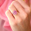 Opalescent Pink Cluster Ring