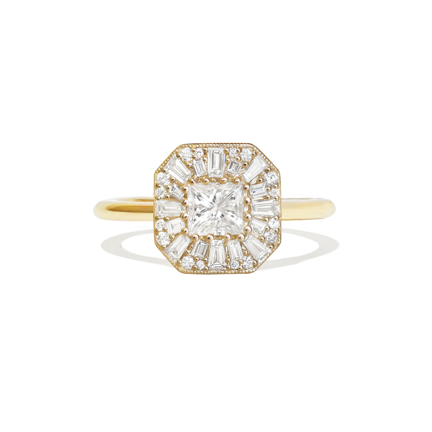 Custom Princess Cut Ballerina Mosaic Diamond Ring