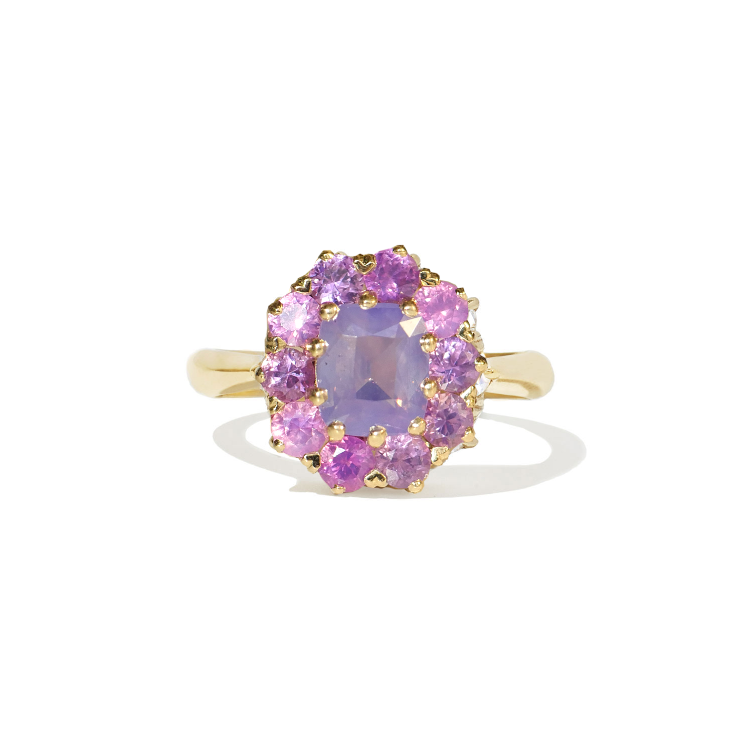 Purple Sapphire Cluster Ring