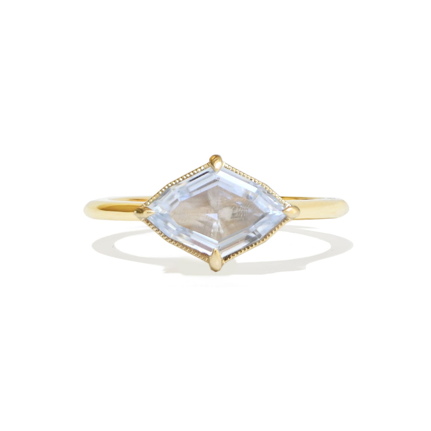 Ice Blue Lozenge Sapphire Solitaire Ring