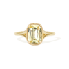 Yellow Elongated Antique Cushion Sapphire Split Shank Solitaire