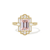 Deco Emerald Cut Pink Diamond Mosaic Ring