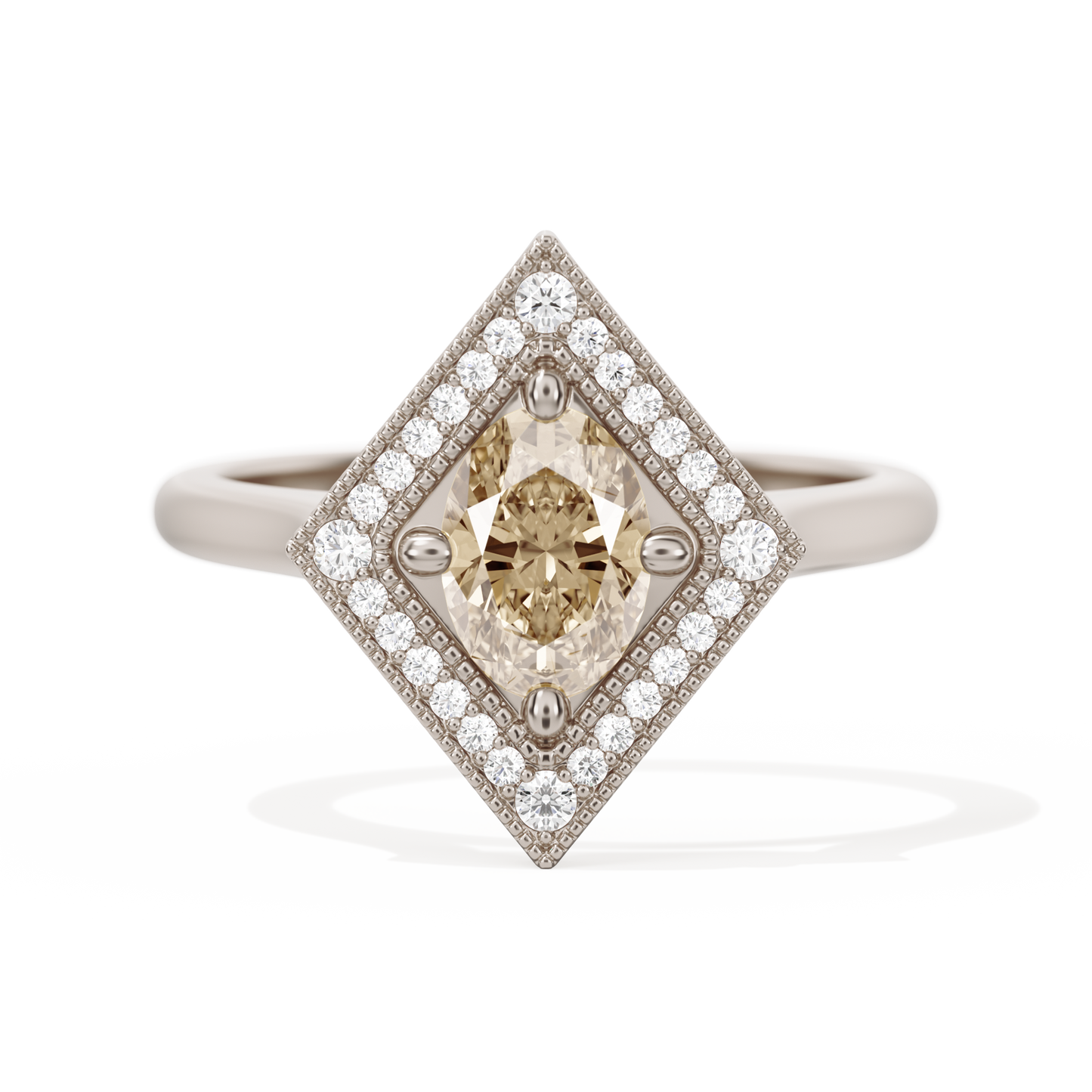 Diamond Shape Halo Oval