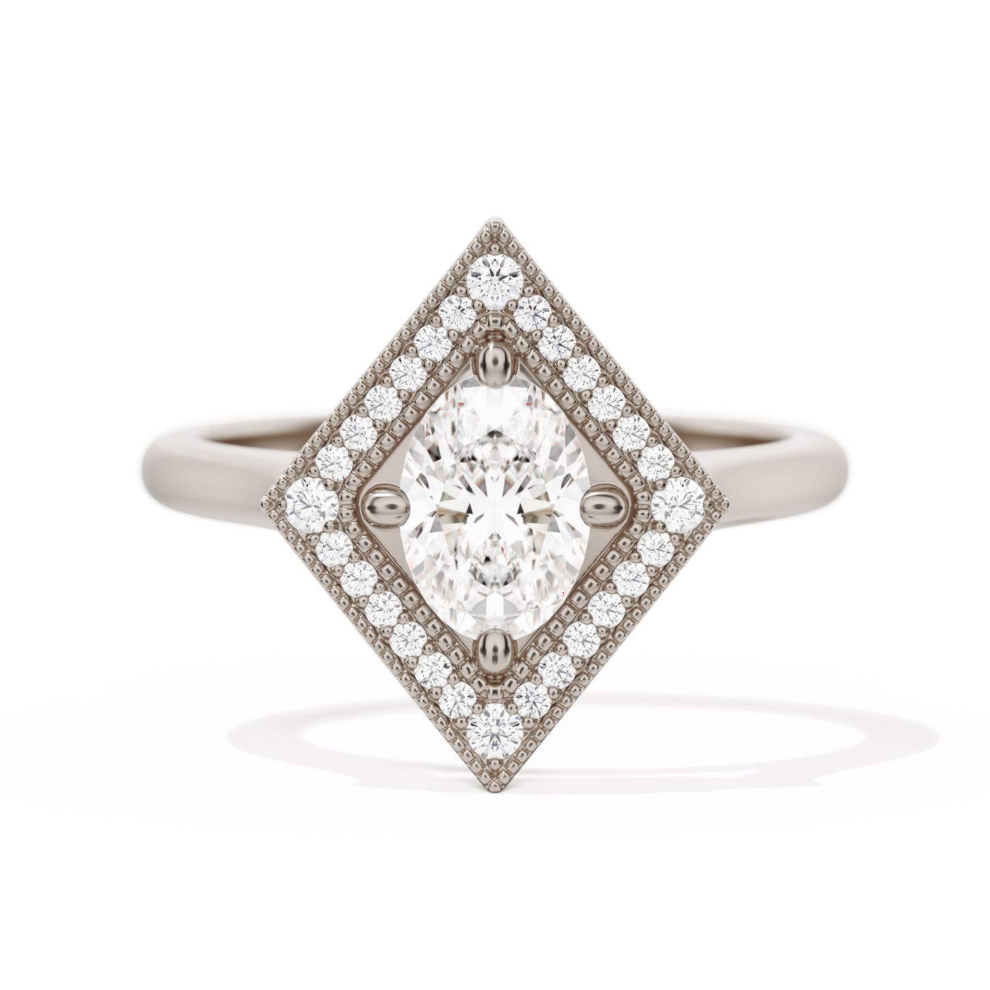 Diamond Shape Halo Oval
