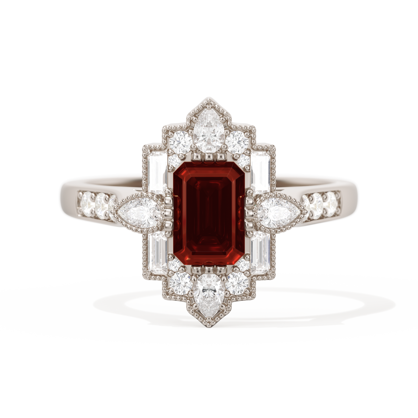 Pear Deco with 6x4 Emerald Cut