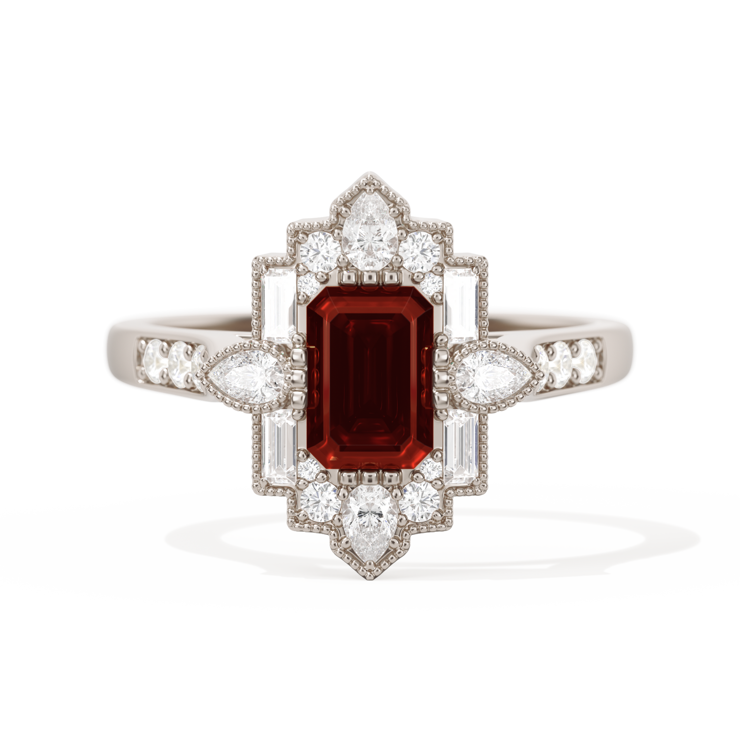 Pear Deco with 6x4 Emerald Cut