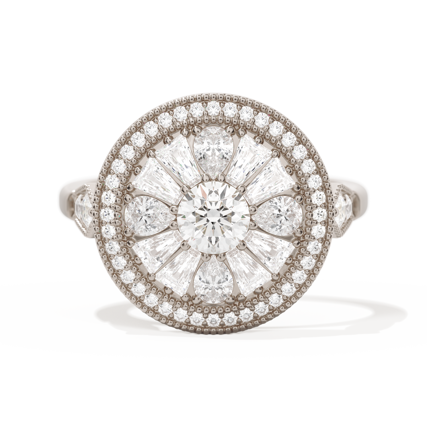 Pear & Baguette Round with Halo