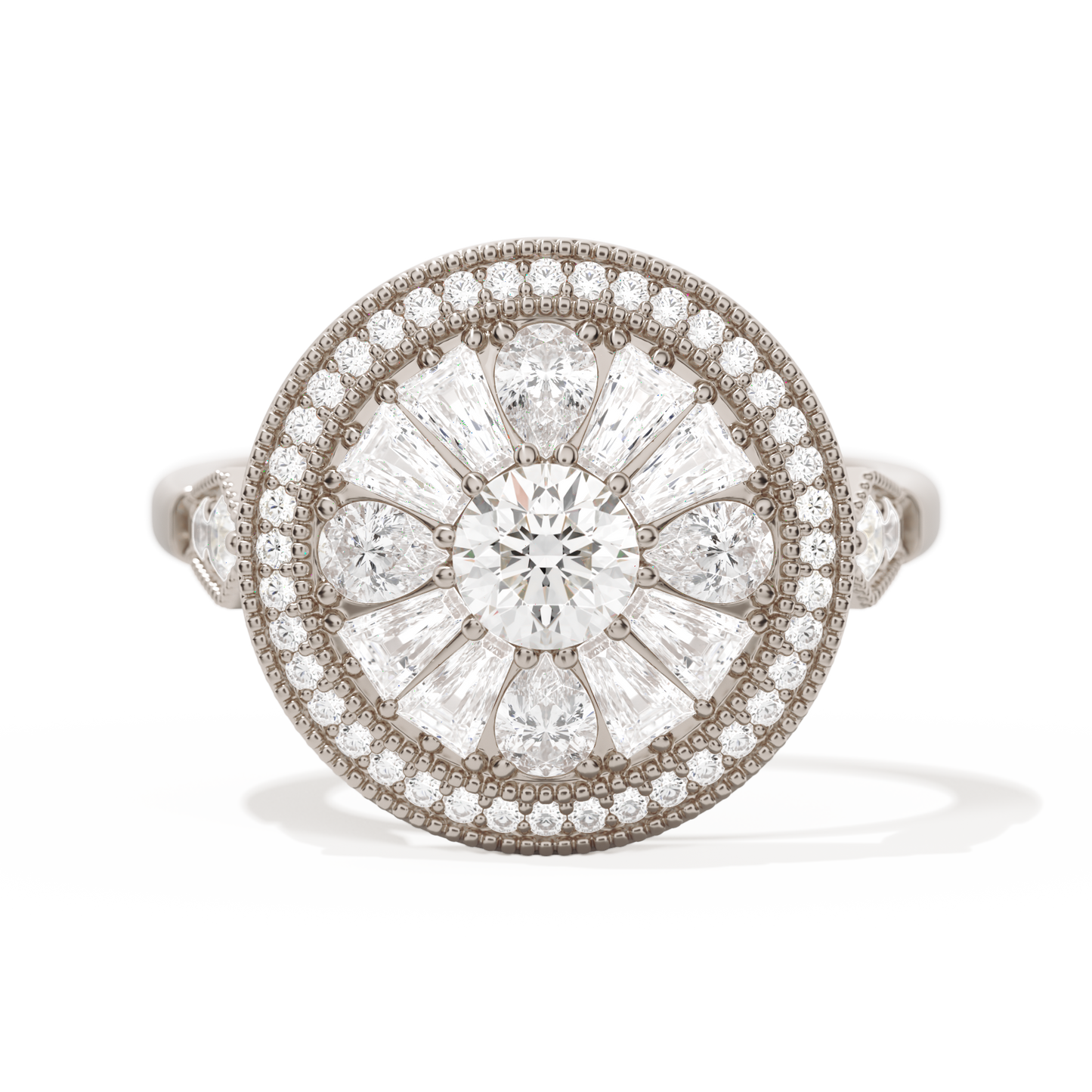 Pear & Baguette Round with Halo