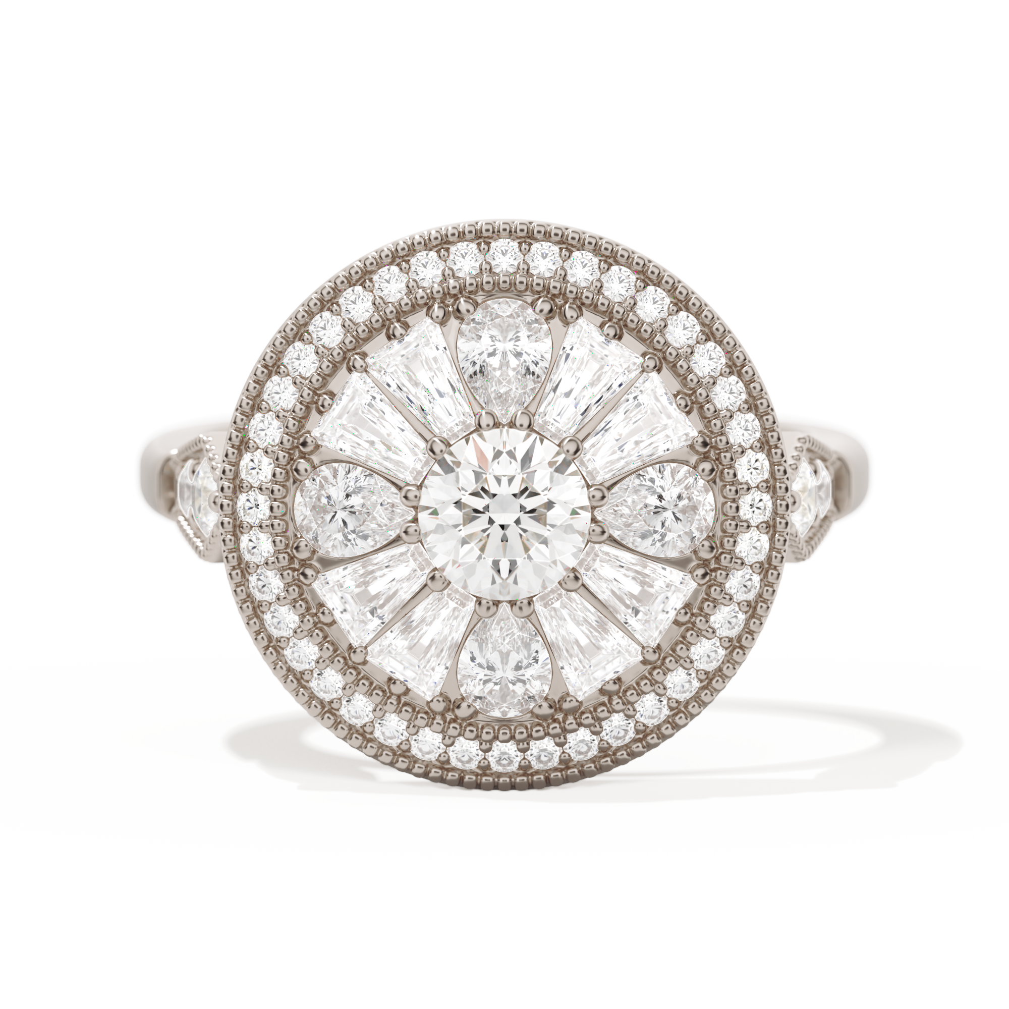 Pear & Baguette Round with Halo