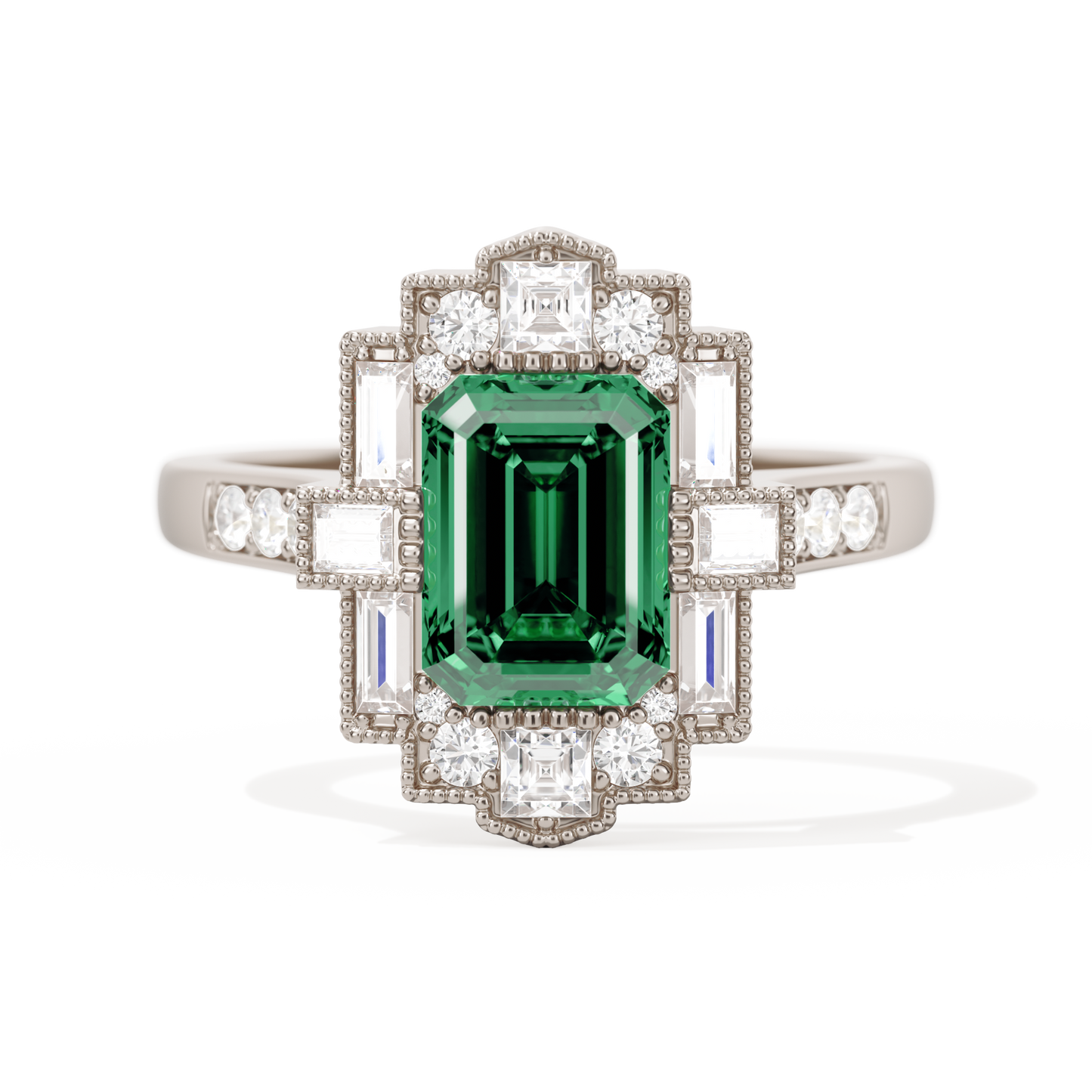 Rectangular Deco with 8x6 Emerald Cut