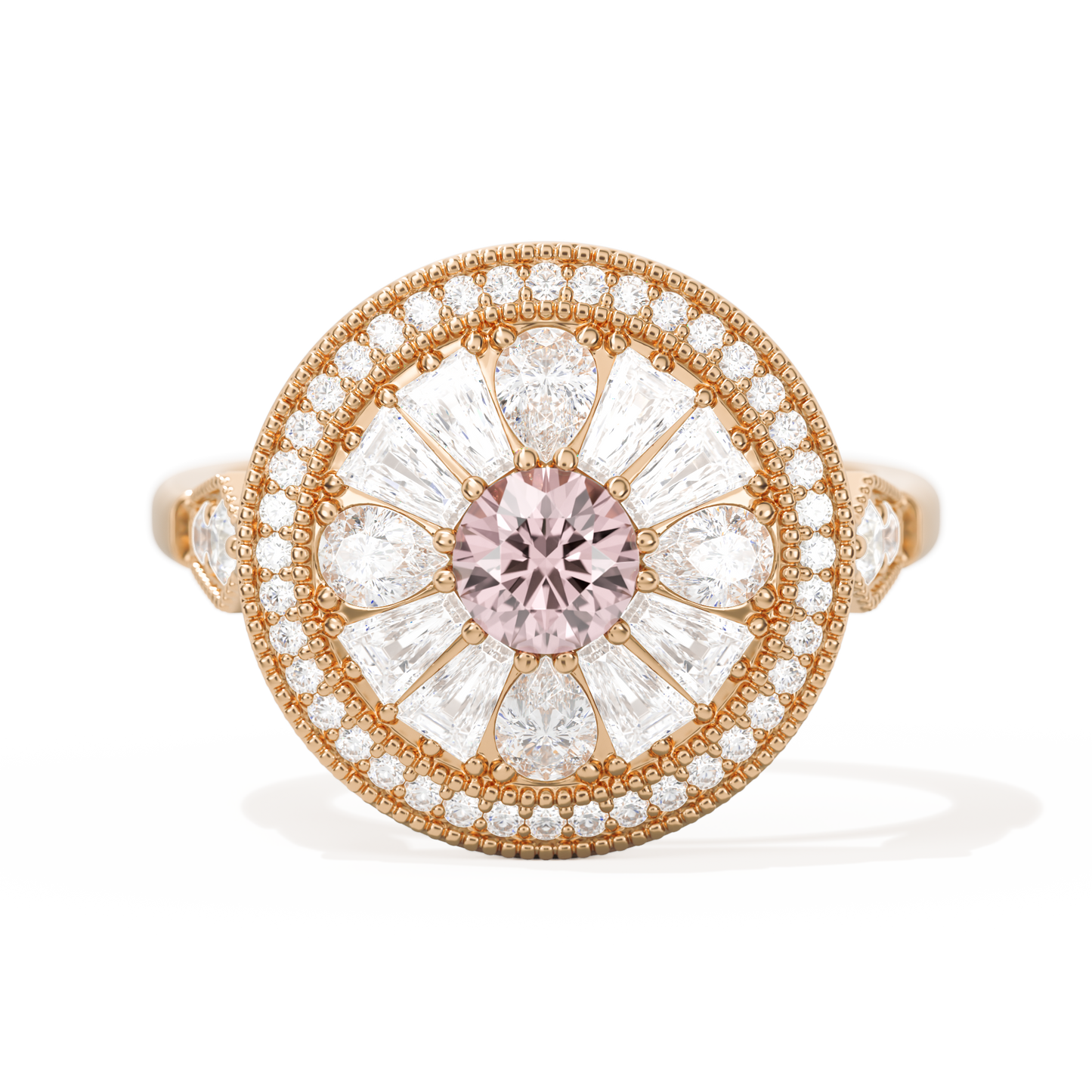 Pear & Baguette Round with Halo