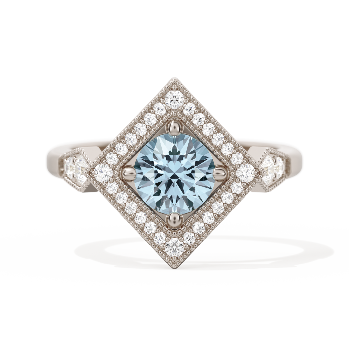 Diamond Shape Halo Round