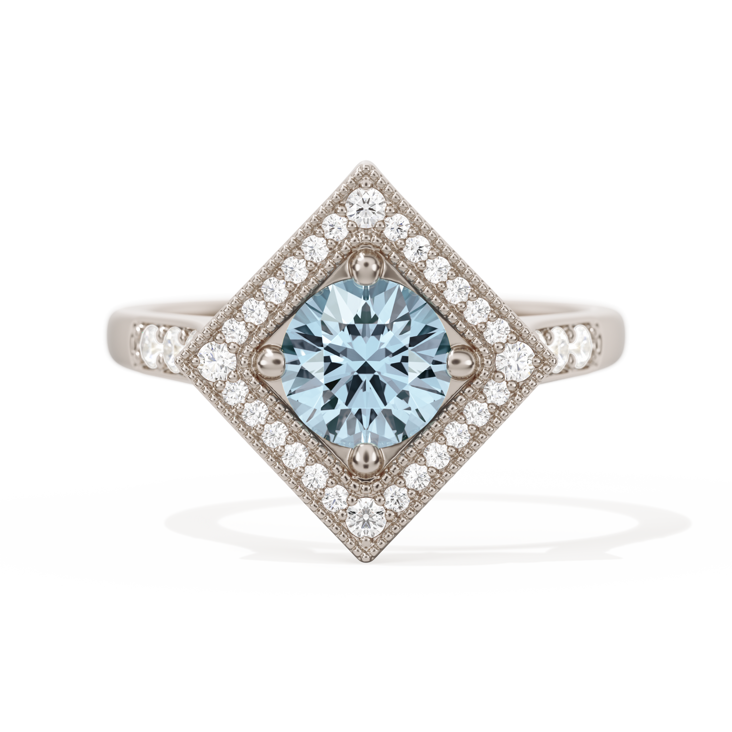 Diamond Shape Halo Round