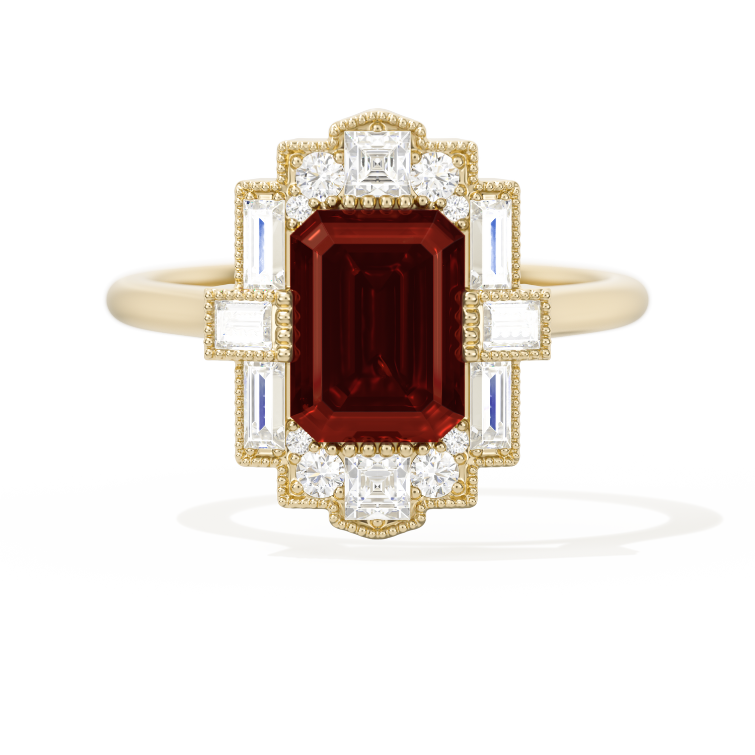Rectangular Deco with 8x6 Emerald Cut