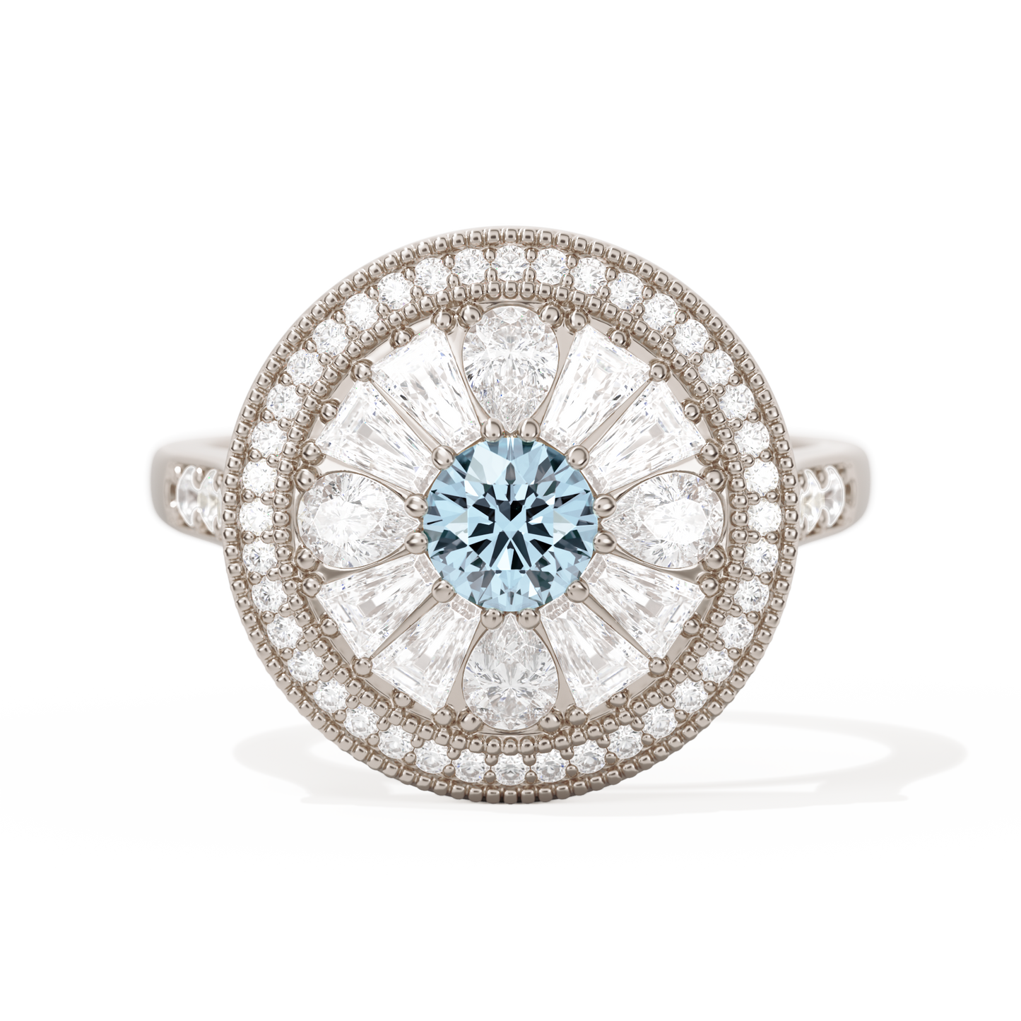 Pear & Baguette Round with Halo