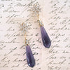 Vintage Amethyst and Diamond Pendant Earrings