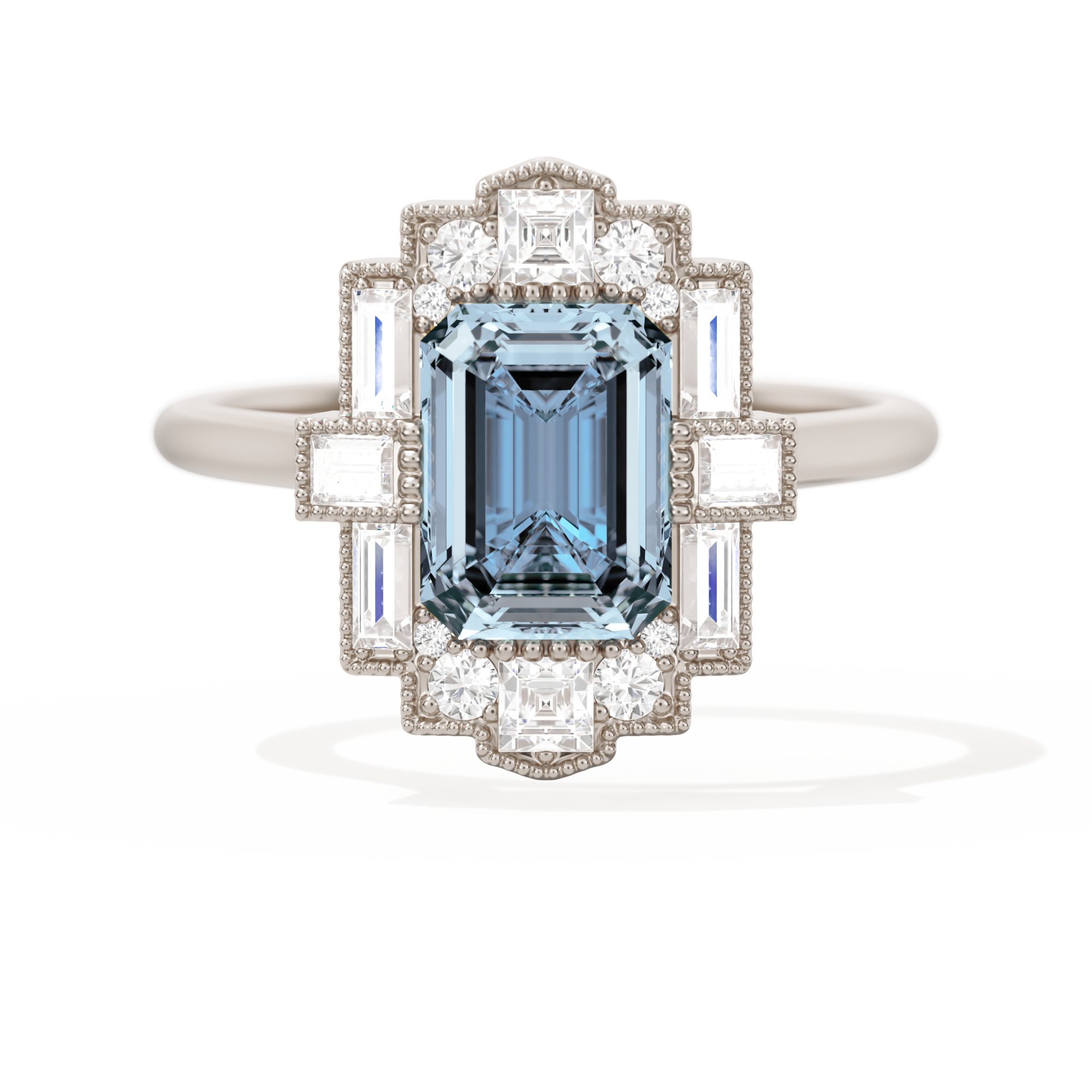 Rectangular Deco with 8x6 Emerald Cut