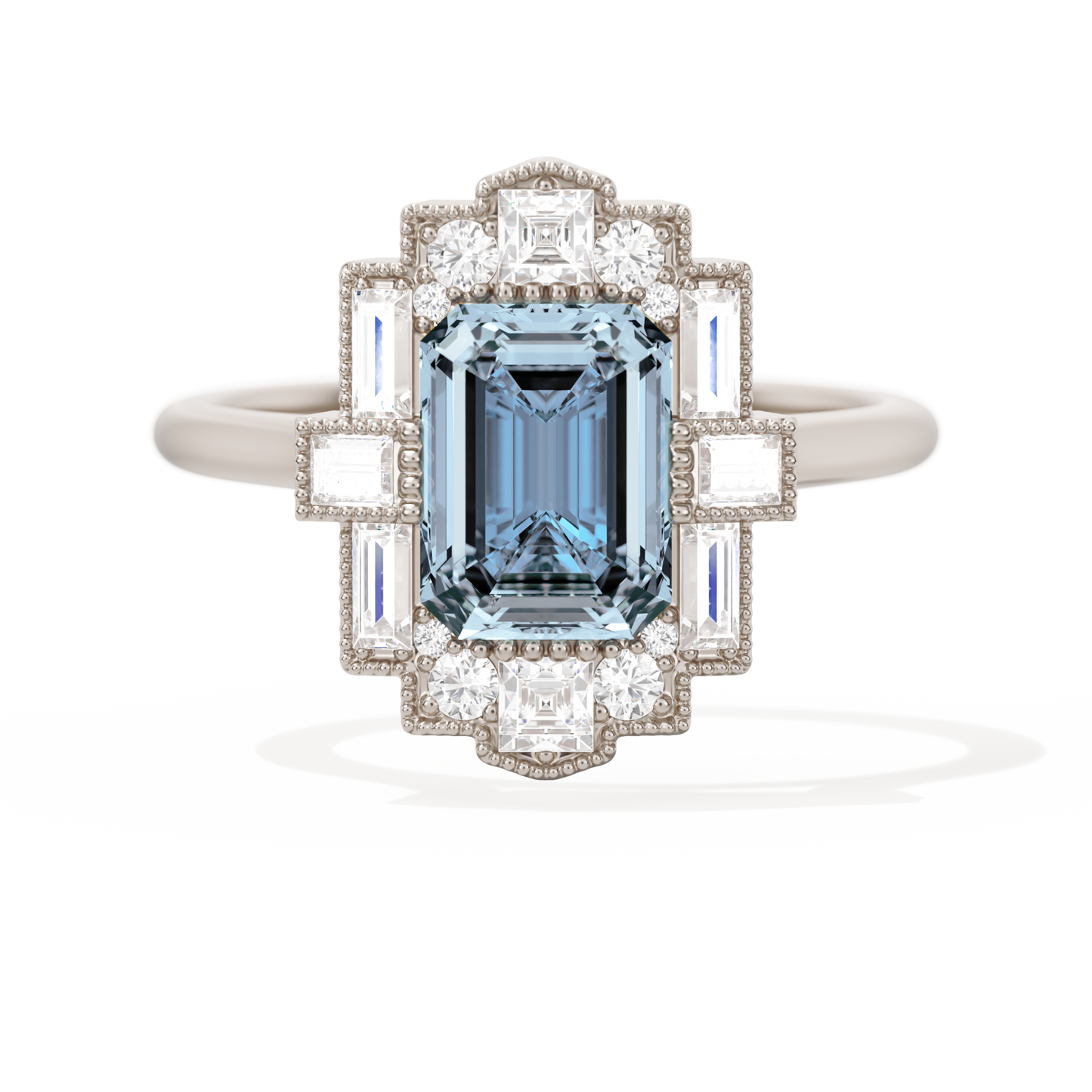Rectangular Deco with 8x6 Emerald Cut