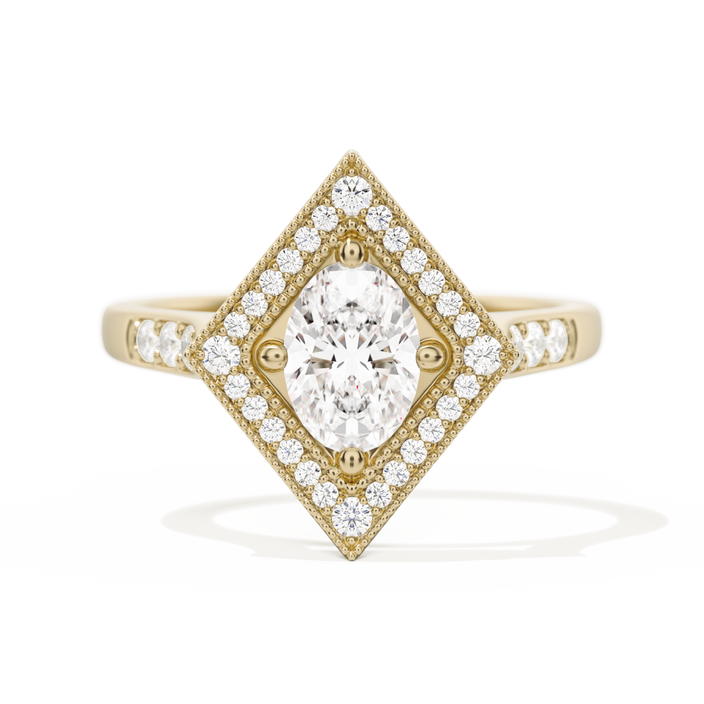 Diamond Shape Halo Oval