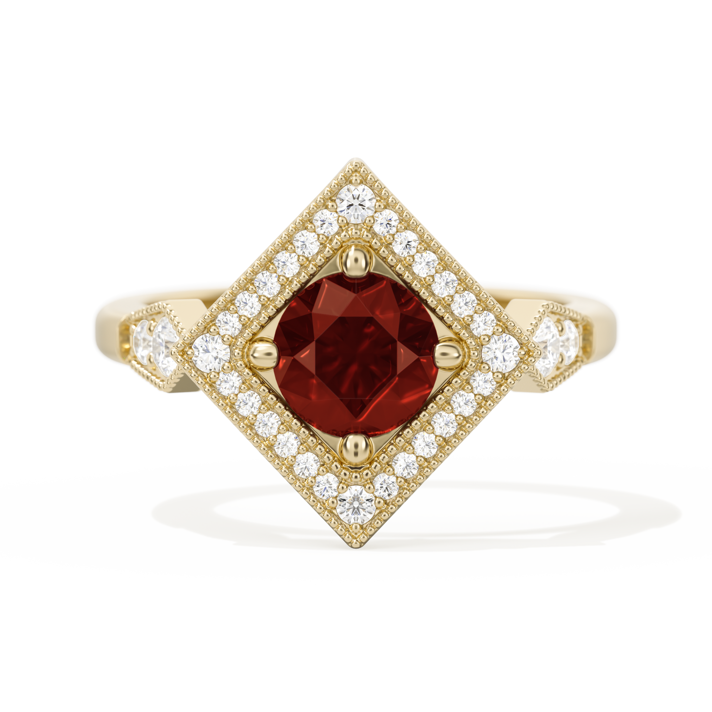 Diamond Shape Halo Round