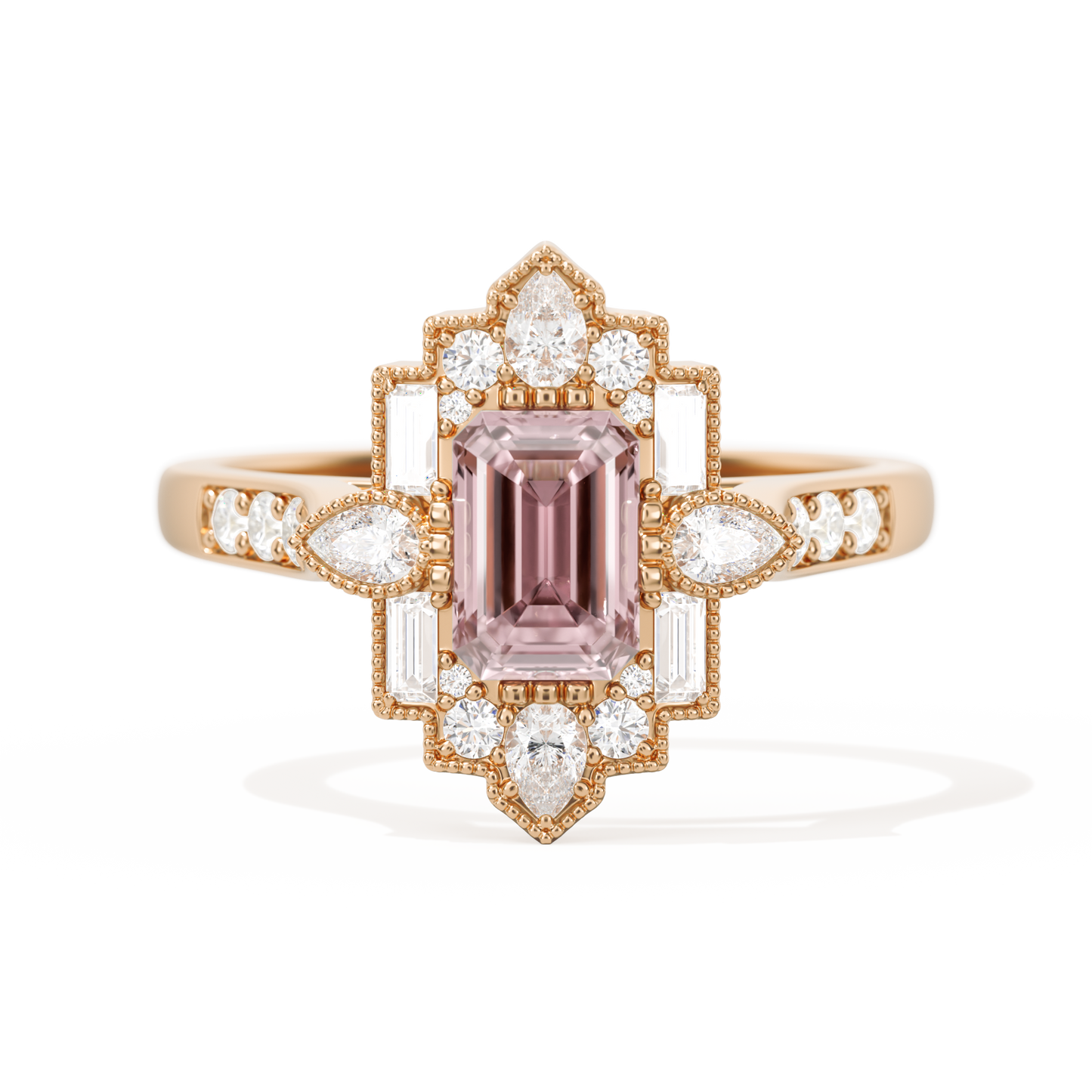 Pear Deco with 6x4 Emerald Cut