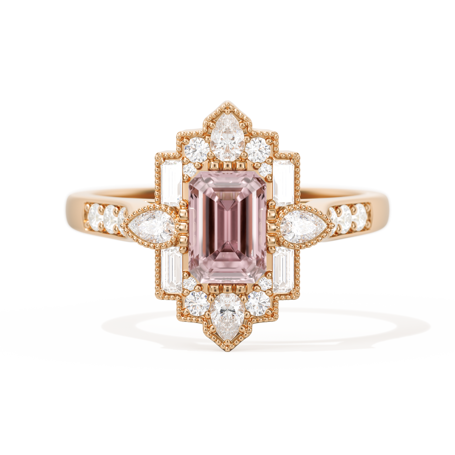 Pear Deco with 6x4 Emerald Cut