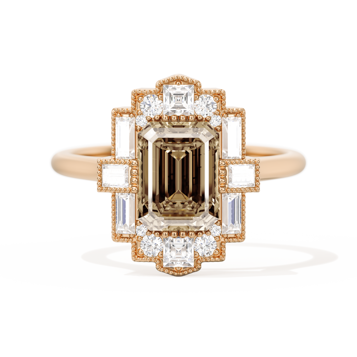 Rectangular Deco with 8x6 Emerald Cut