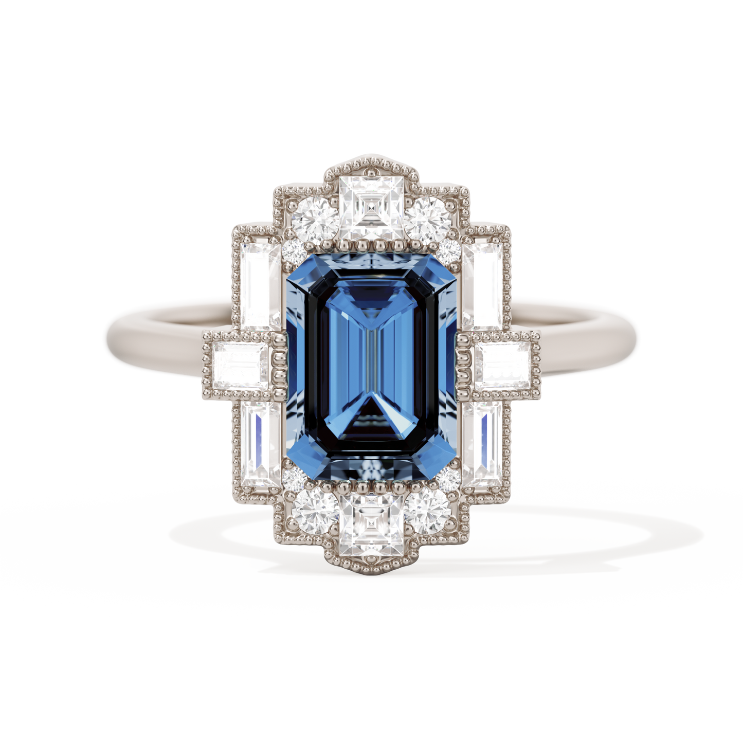 Rectangular Deco with 8x6 Emerald Cut