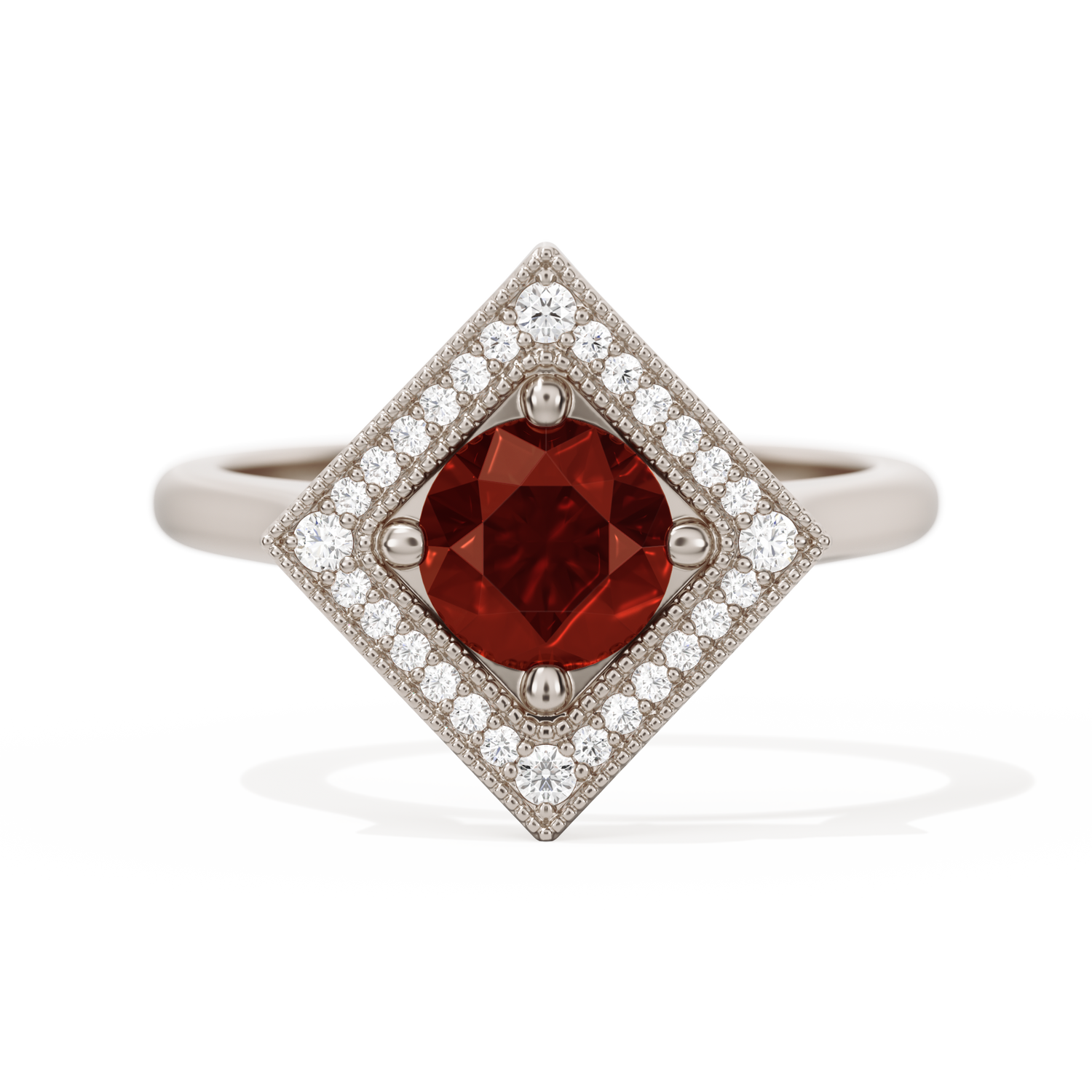 Diamond Shape Halo Round