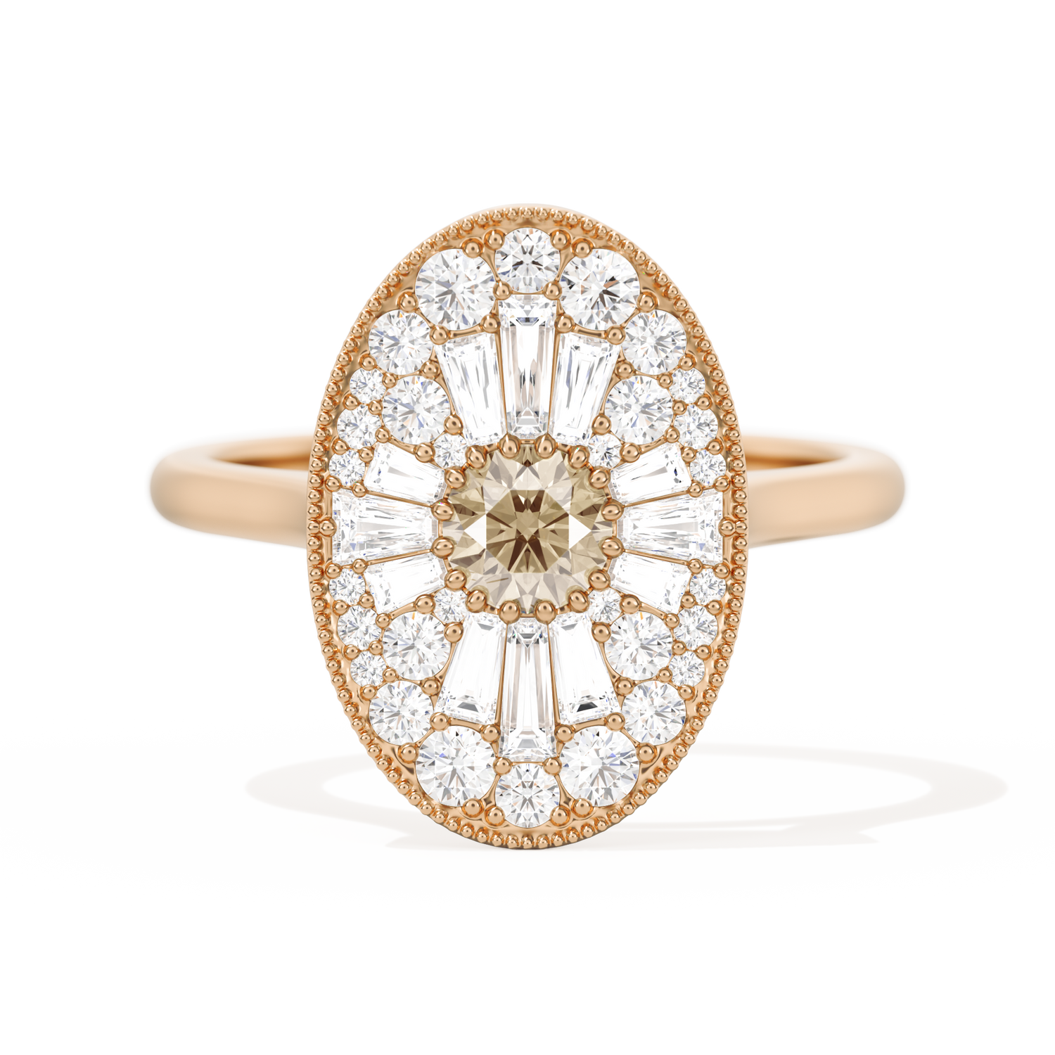 Oval Ballerina Round Center 0.35 ctw