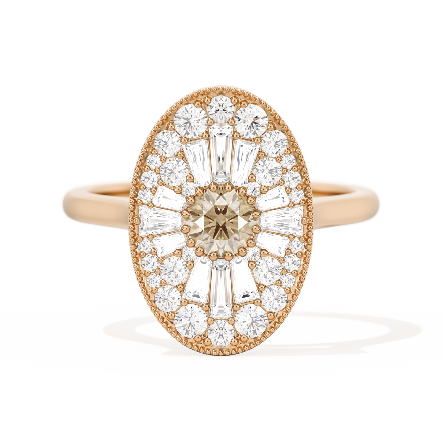 Oval Ballerina Round Center 0.35 ctw