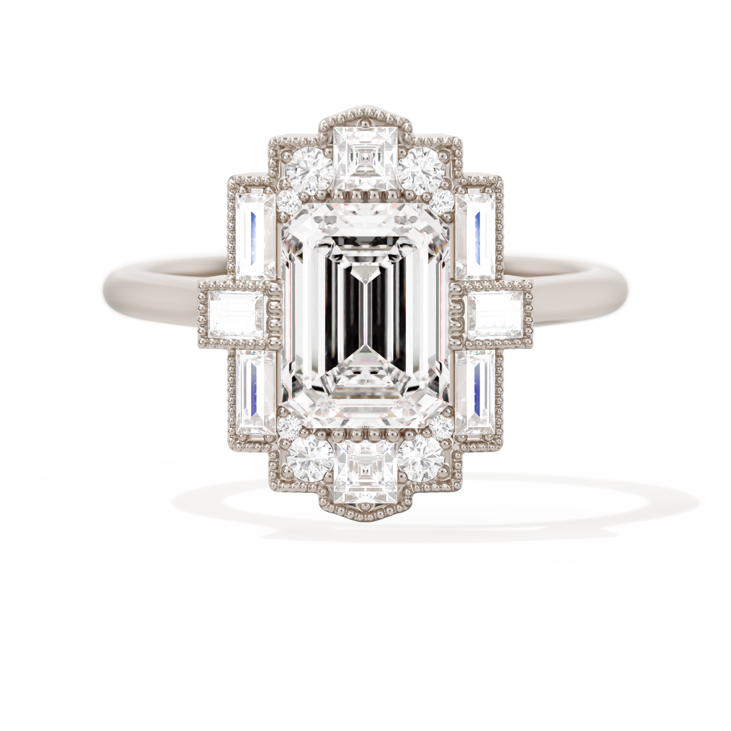Rectangular Deco with 8x6 Emerald Cut