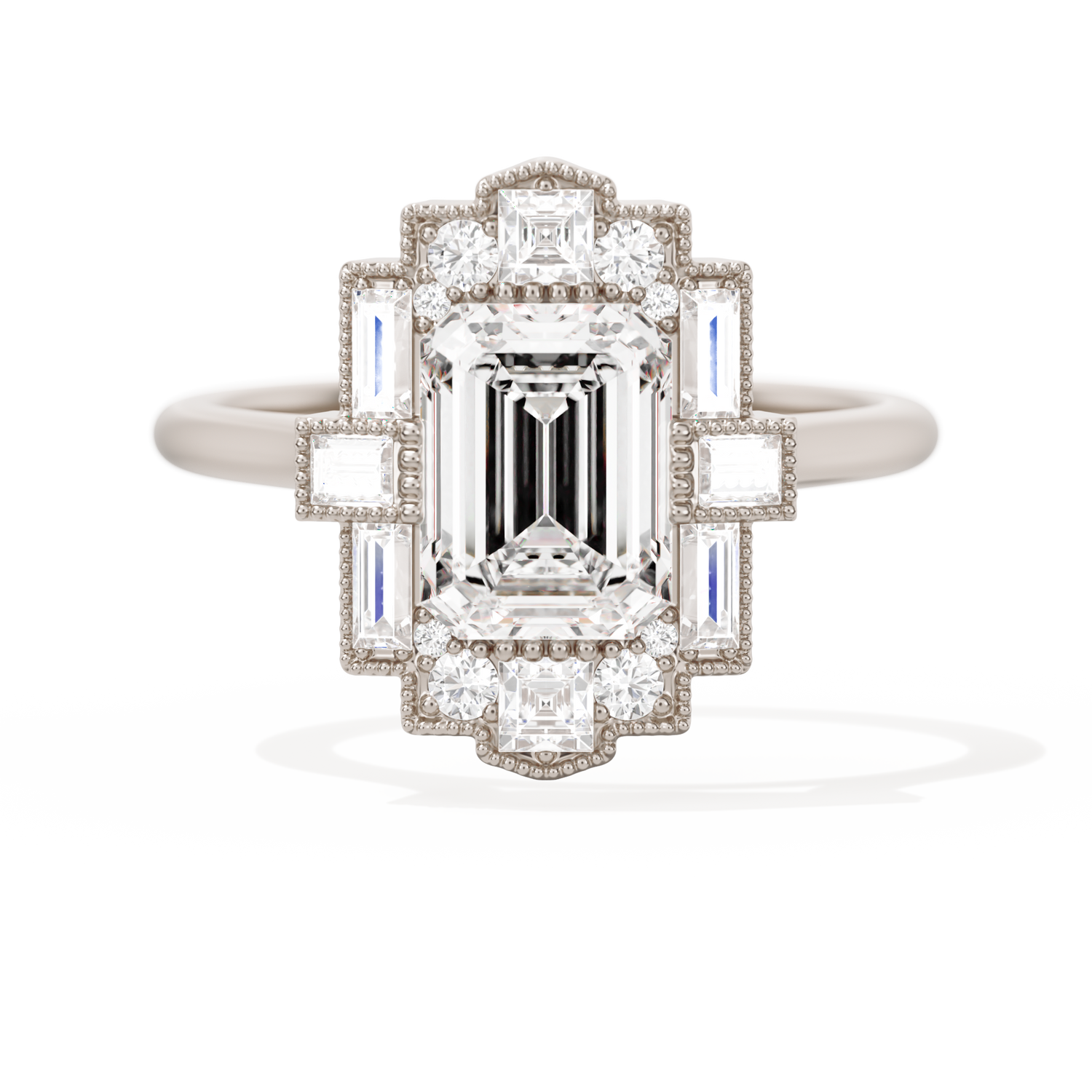 Rectangular Deco with 8x6 Emerald Cut
