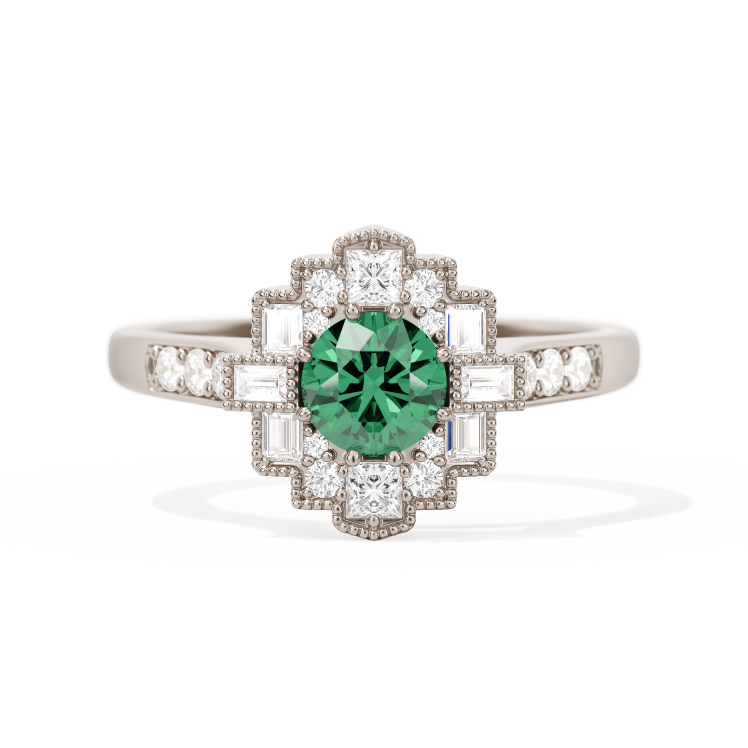 Square Deco with Round Brilliant Cut