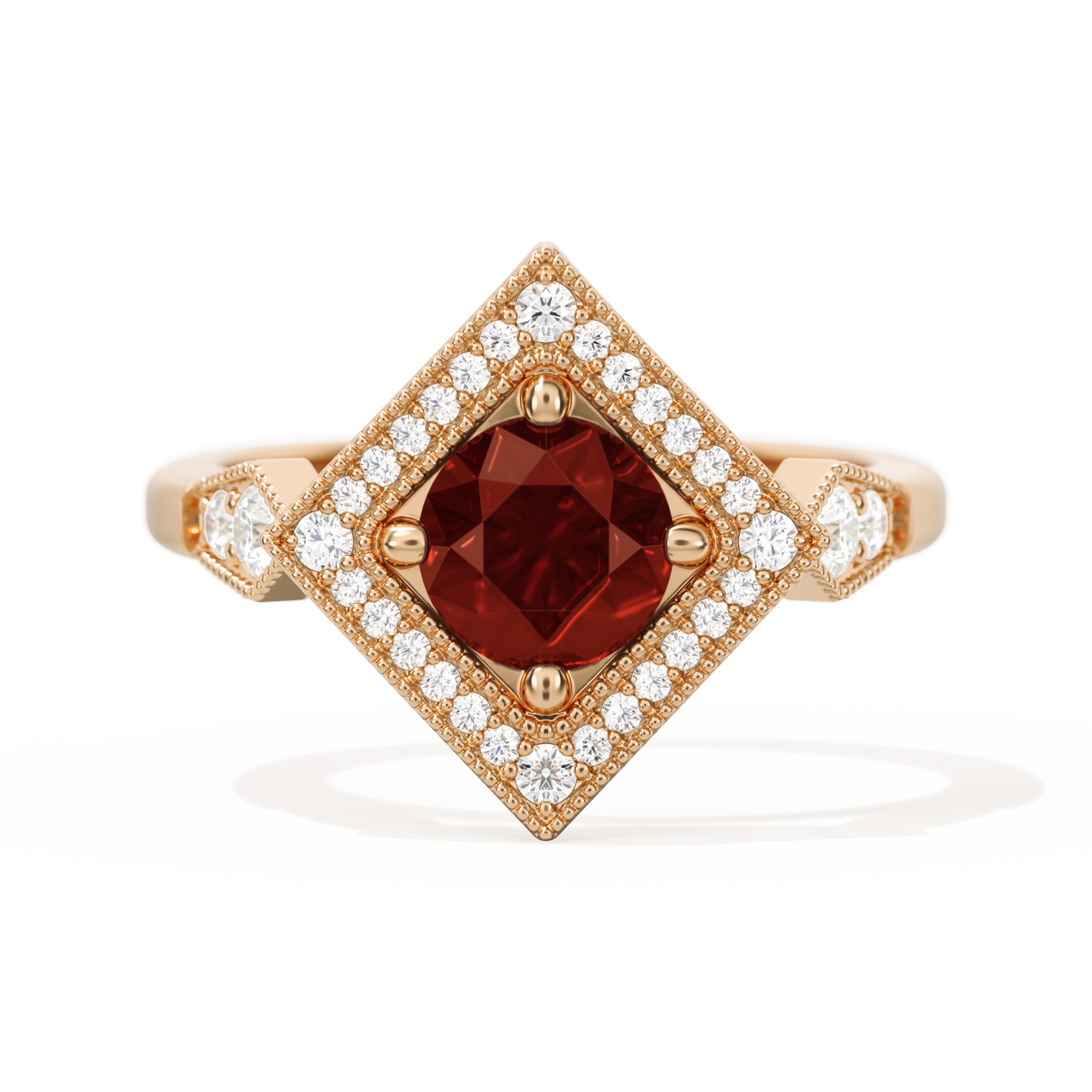 Diamond Shape Halo Round