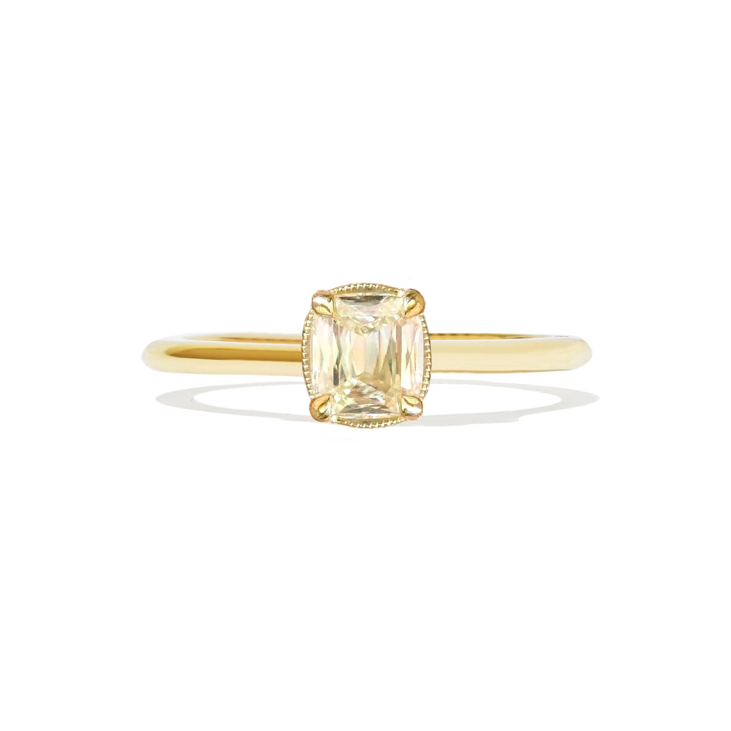 Yellow Cushion Scissor Cut Solitaire Ring