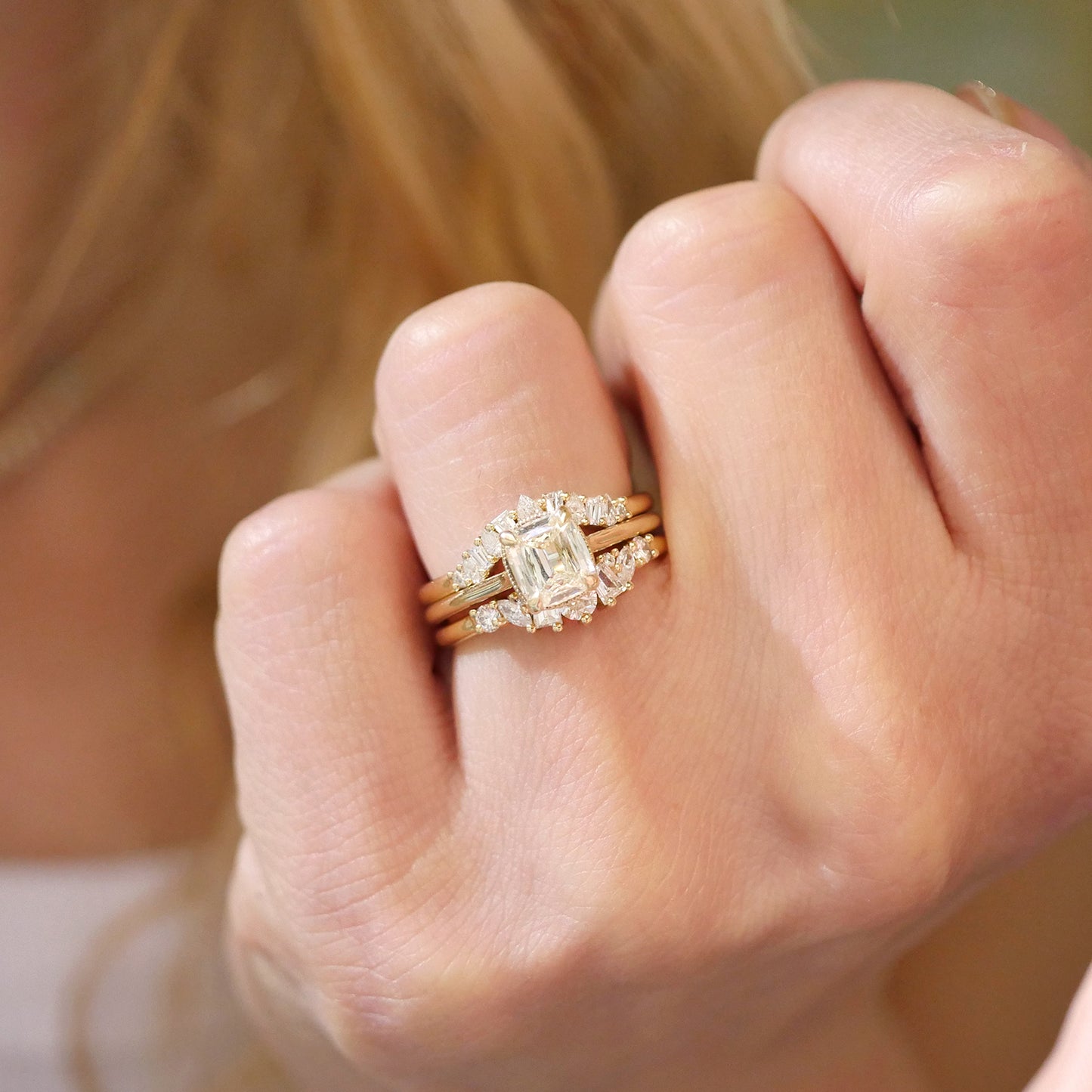 Yellow Cushion Scissor Cut Solitaire Ring